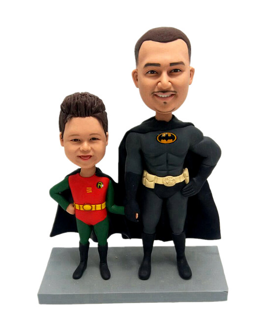 Custom cake toppers Robin and Bat super hero cake toppers for father